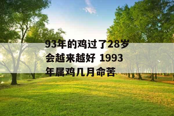 93年的鸡过了28岁会越来越好 1993年属鸡几月命苦