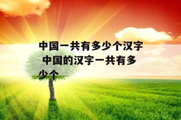 中国一共有多少个汉字 中国的汉字一共有多少个 中国一共有多少个汉字 中国的汉字一共有多少个