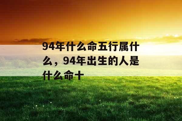 94年什么命五行属什么，94年出生的人是什么命十