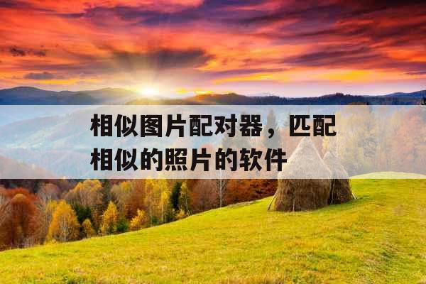 相似图片配对器，匹配相似的照片的软件