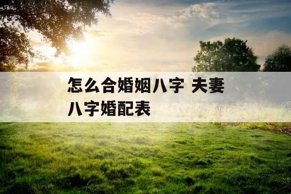 怎么合婚姻八字 夫妻八字婚配表