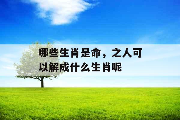 哪些生肖是命，之人可以解成什么生肖呢