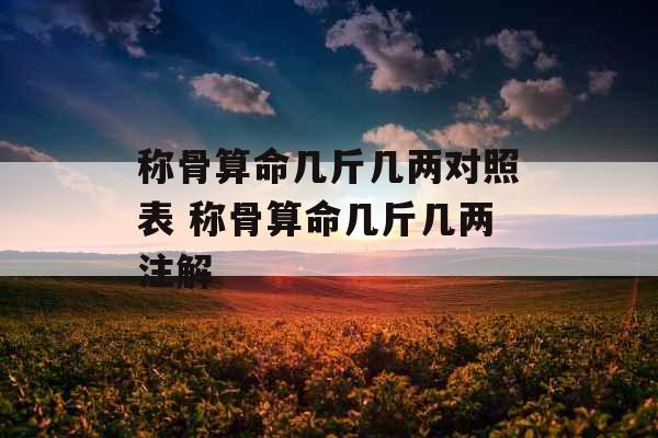 称骨算命几斤几两对照表 称骨算命几斤几两注解