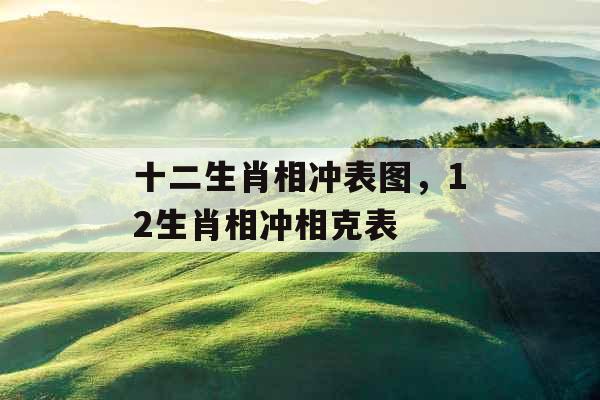 十二生肖相冲表图，12生肖相冲相克表