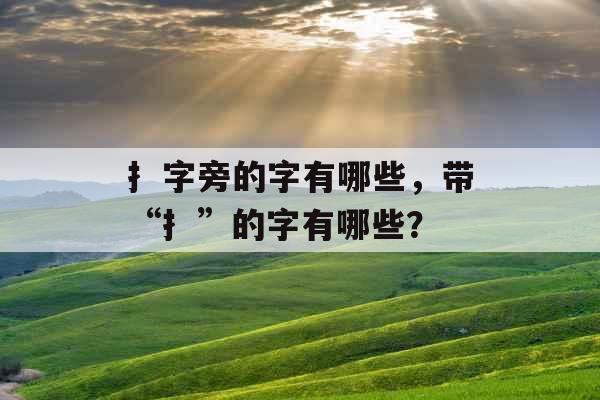 扌字旁的字有哪些,带“扌”的字有哪些? 扌字旁的字有哪些,带“扌”的字有哪些?