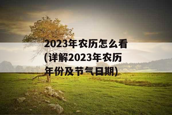 2023年农历怎么看(详解2023年农历年份及节气日期) 2023年农历怎么看(详解2023年农历年份及节气日期)