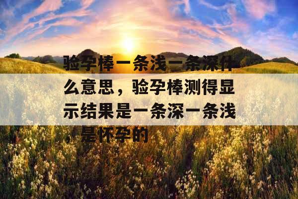 验孕棒一条浅一条深什么意思,验孕棒测得显示结果是一条深一条浅,是怀孕的