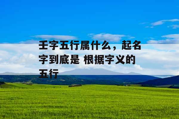 壬字五行属什么，起名字到底是 根据字义的五行
