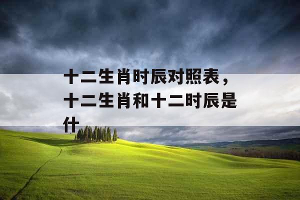 十二生肖时辰对照表，十二生肖和十二时辰是什