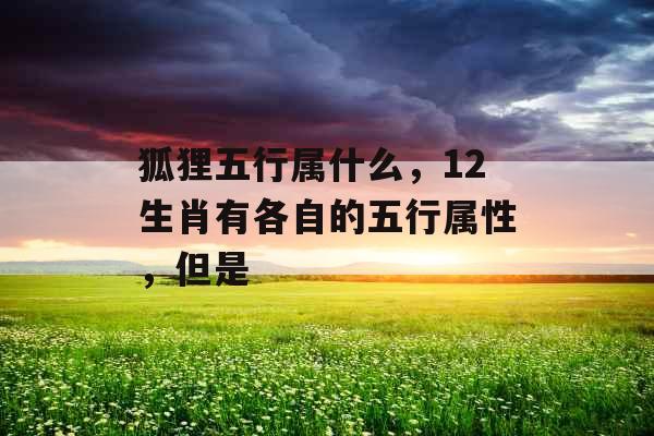 狐狸五行属什么,12生肖有各自的五行属性,但是 狐狸五行属什么,12生肖有各自的五行属性,但是