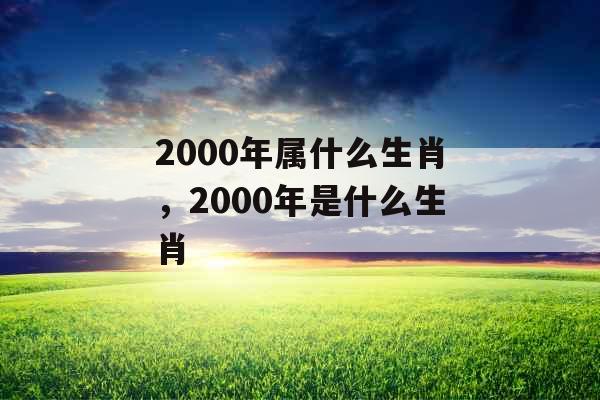 2000年属什么生肖，2000年是什么生肖