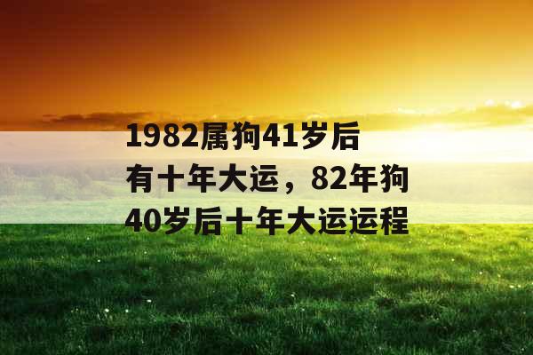1982属狗41岁后有十年大运，82年狗40岁后十年大运运程