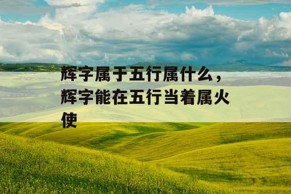 辉字属于五行属什么，辉字能在五行当着属火使
