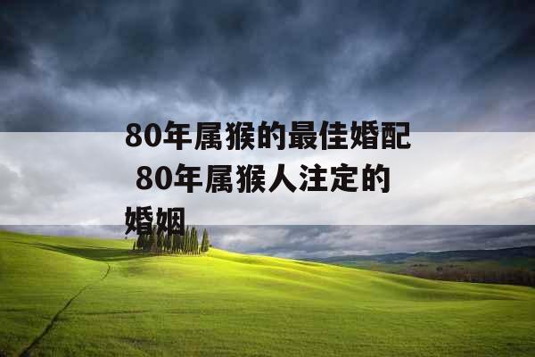 80年属猴的最佳婚配 80年属猴人注定的婚姻