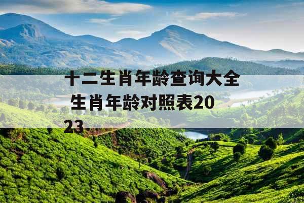 十二生肖年龄查询大全 生肖年龄对照表2023