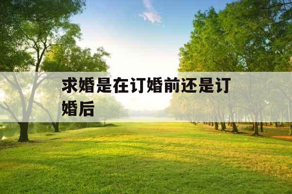 求婚是在订婚前还是订婚后 求婚是在订婚前还是订婚后