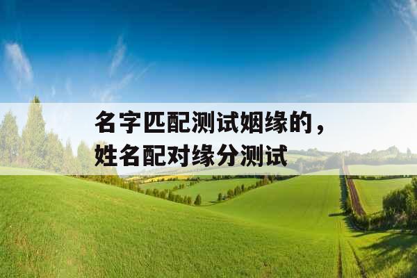 名字匹配测试姻缘的,姓名配对缘分测试
