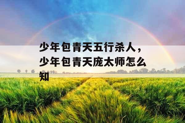 少年包青天五行杀人，少年包青天庞太师怎么知