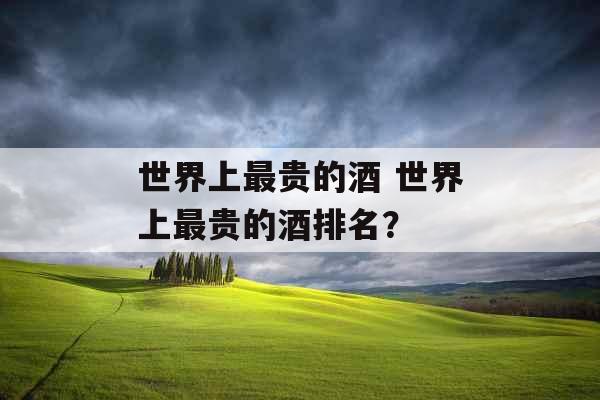 世界上最贵的酒 世界上最贵的酒排名？