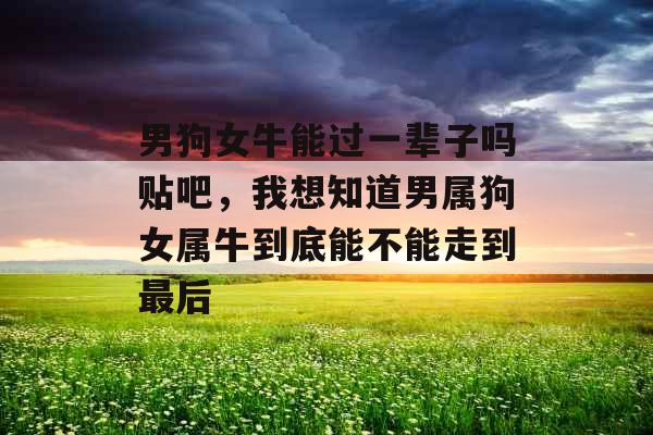男狗女牛能过一辈子吗贴吧，我想知道男属狗女属牛到底能不能走到最后