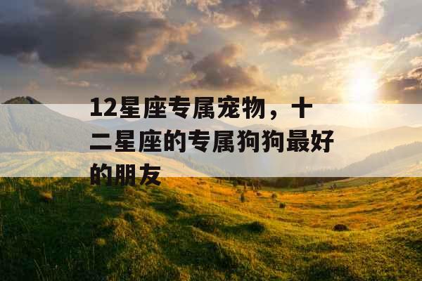 12星座专属宠物，十二星座的专属狗狗最好的朋友