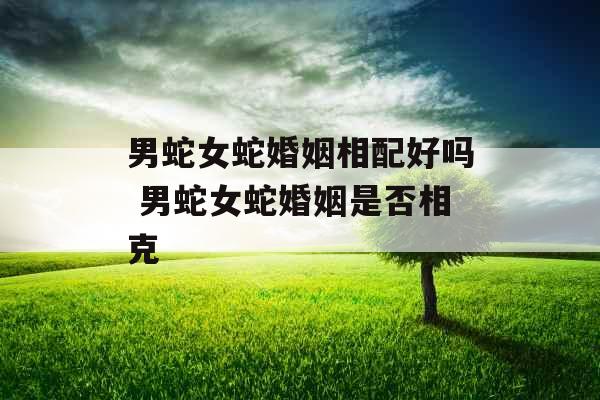 男蛇女蛇婚姻相配好吗 男蛇女蛇婚姻是否相克