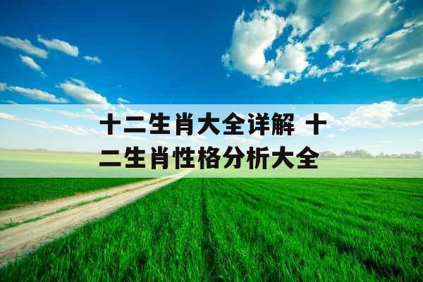 十二生肖大全详解 十二生肖性格分析大全