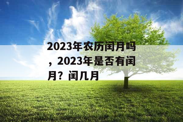 2023年农历闰月吗，2023年是否有闰月？闰几月