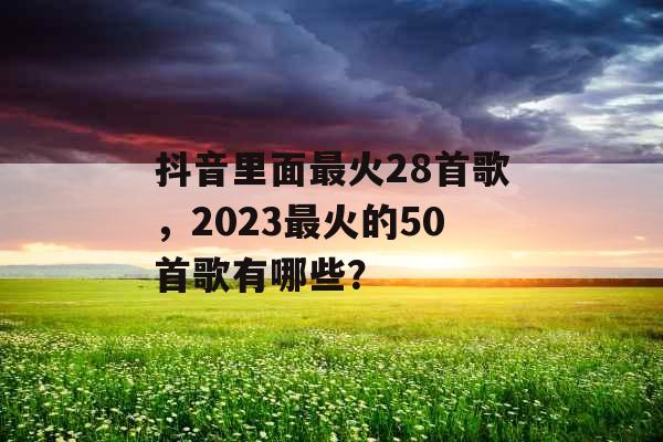 抖音里面最火28首歌，2023最火的50首歌有哪些？