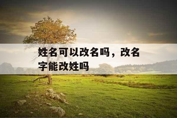 姓名可以改名吗,改名字能改姓吗 姓名可以改名吗,改名字能改姓吗