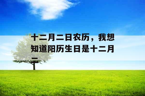 十二月二日农历，我想知道阳历生日是十二月二