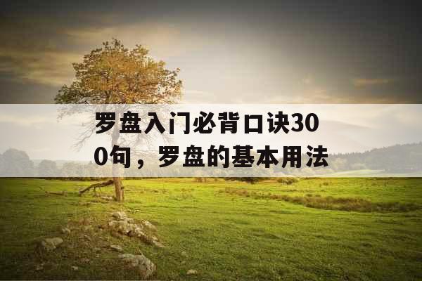 罗盘入门必背口诀300句，罗盘的基本用法