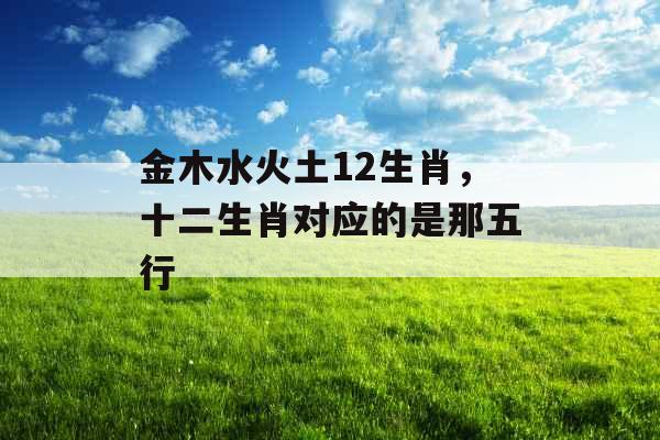 金木水火土12生肖，十二生肖对应的是那五行