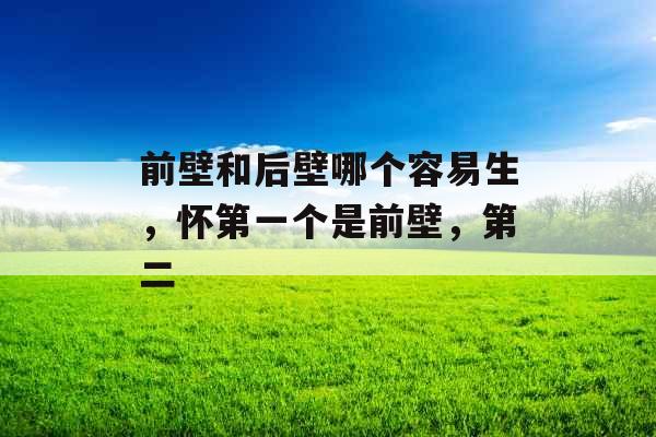 前壁和后壁哪个容易生，怀第一个是前壁，第二