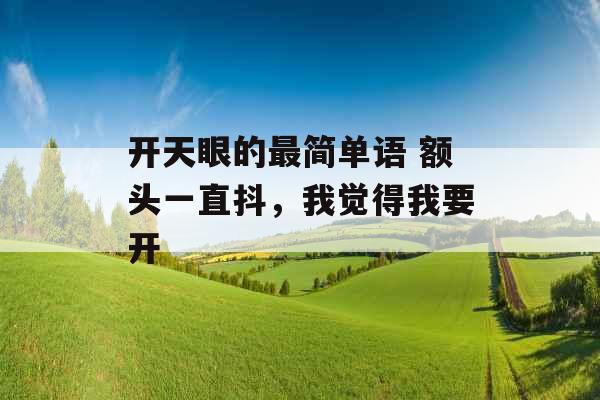 开天眼的最简单语 额头一直抖，我觉得我要开