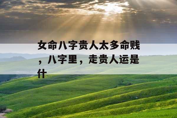 女命八字贵人太多命贱，八字里，走贵人运是什