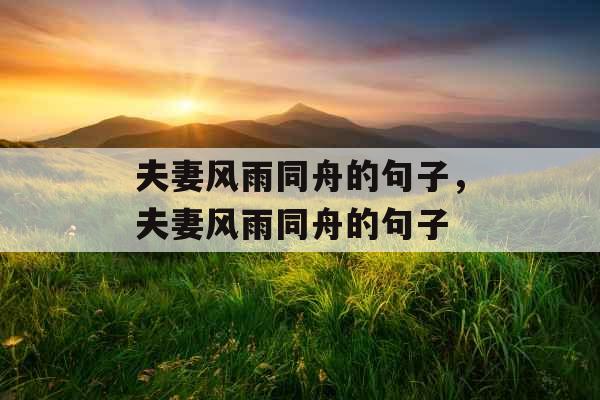 夫妻风雨同舟的句子，夫妻风雨同舟的句子