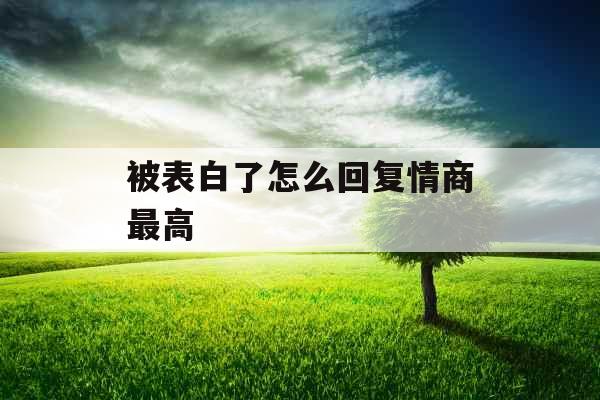 被表白了怎么回复情商最高