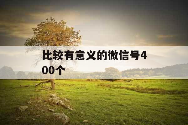 比较有意义的微信号400个