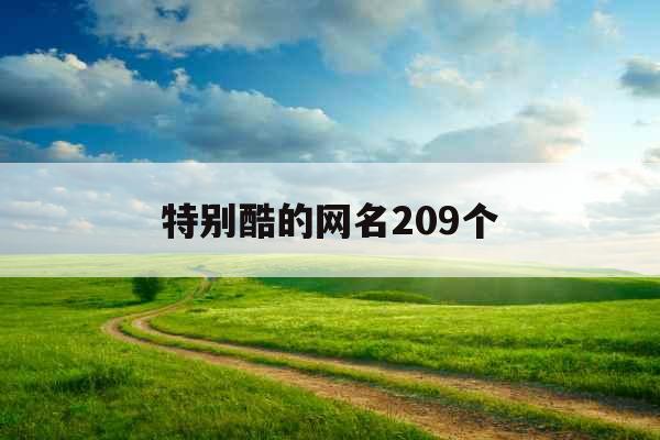 特别酷的网名209个 特别酷的网名209个