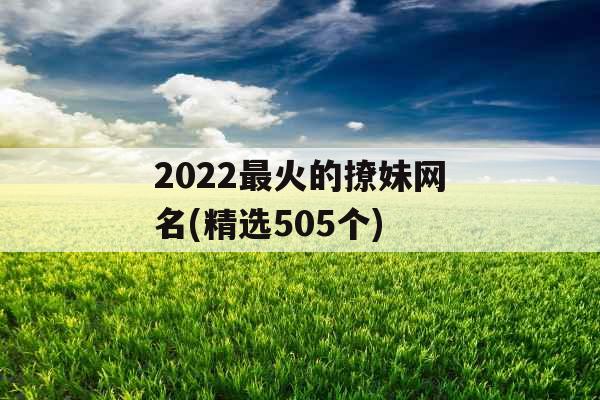 2022最火的撩妹网名(精选505个)