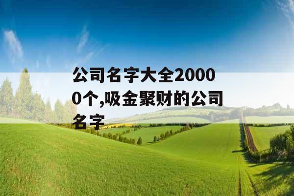 公司名字大全20000个,吸金聚财的公司名字 公司名字大全20000个,吸金聚财的公司名字