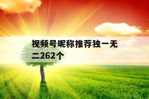 视频号昵称推荐独一无二262个 视频号昵称推荐独一无二262个
