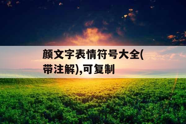 颜文字表情符号大全(带注解),可复制