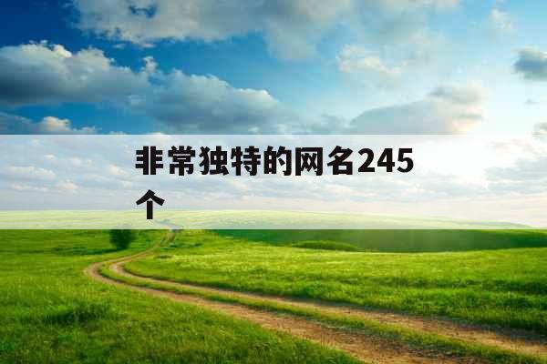 非常独特的网名245个 非常独特的网名245个