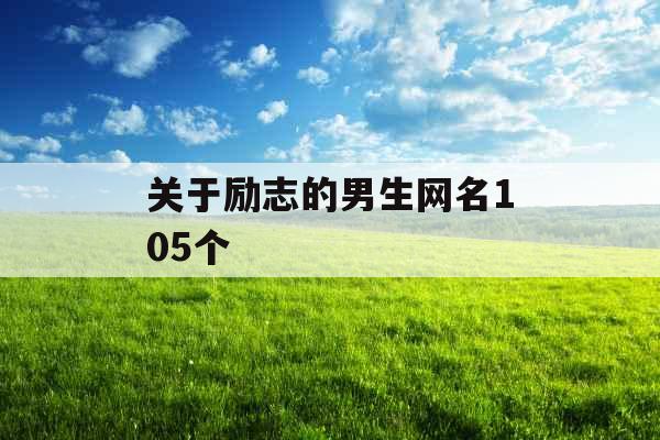关于励志的男生网名105个 关于励志的男生网名105个