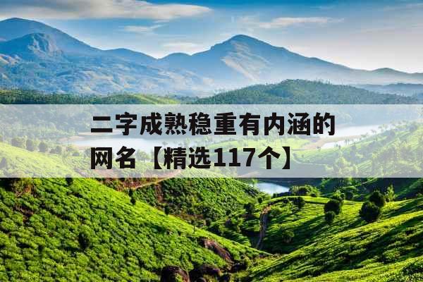 二字成熟稳重有内涵的网名【精选117个】 二字成熟稳重有内涵的网名【精选117个】