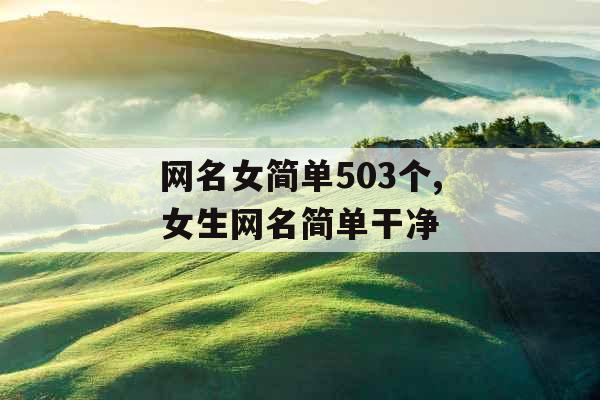 网名女简单503个,女生网名简单干净
