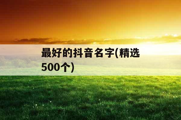 最好的抖音名字(精选500个) 最好的抖音名字(精选500个)