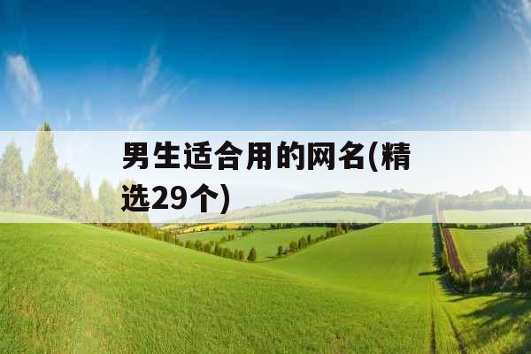 男生适合用的网名(精选29个)